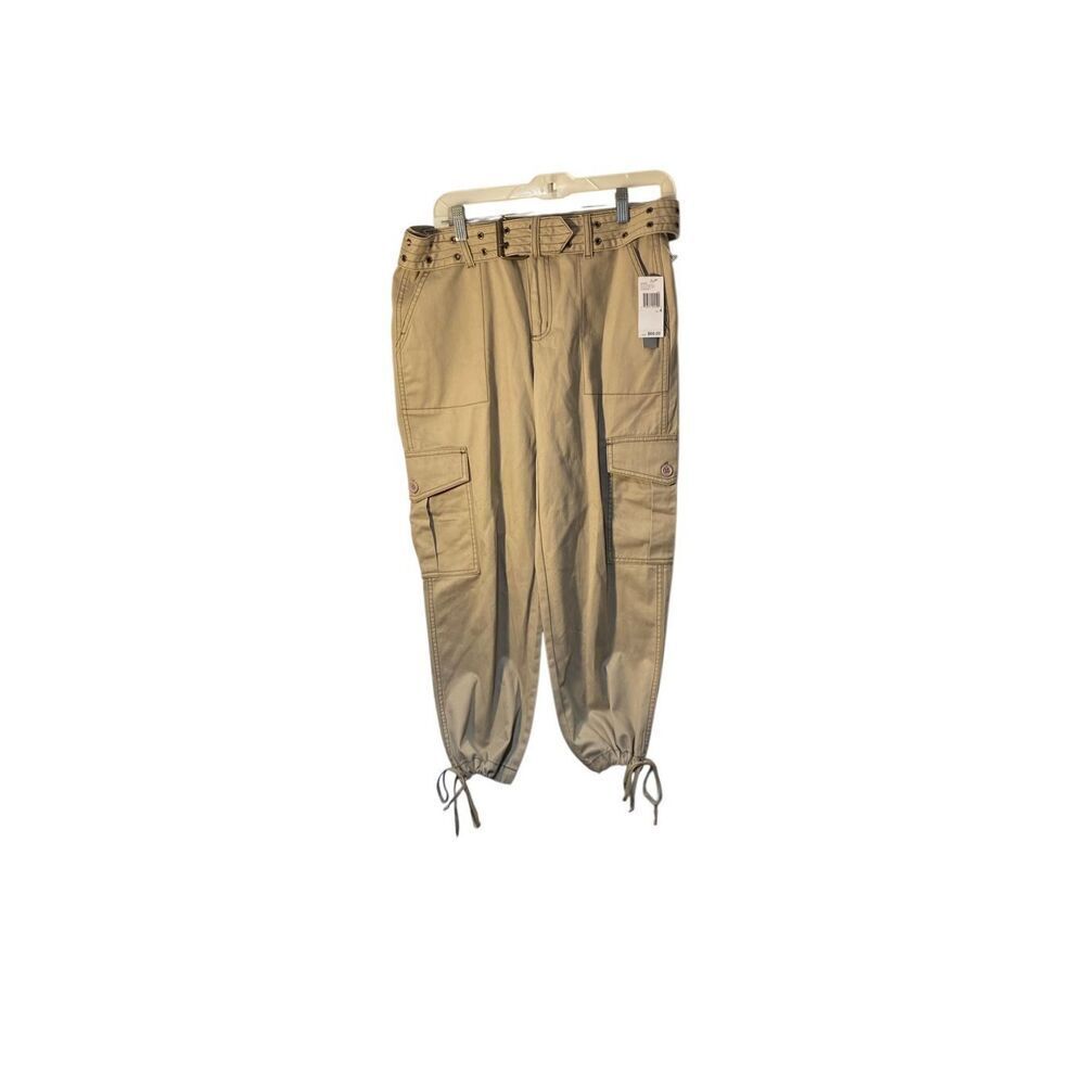 NWT DKNY jeans, tan khaki belted, cargo adjustable, cuff pants 4